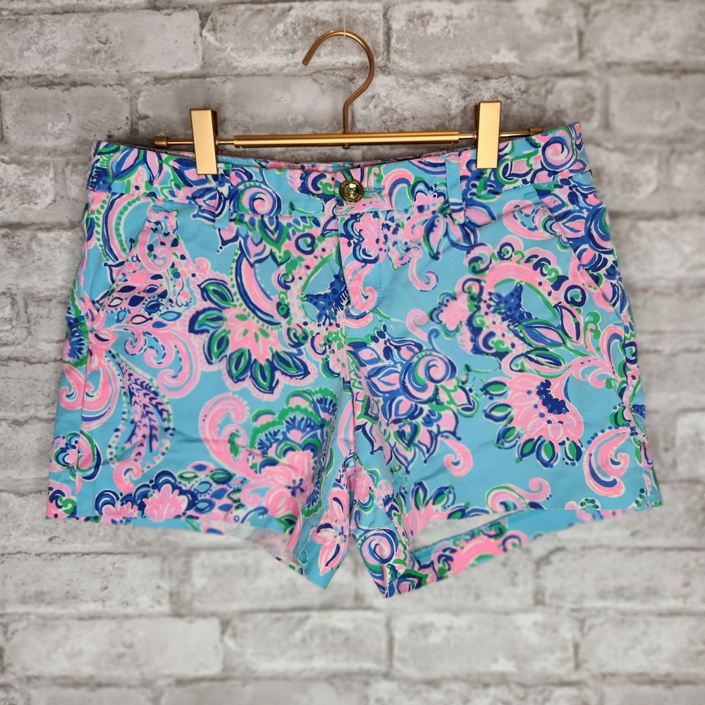 Lilly Pulitzer Callahan Stretch Shorts Paisley Floral Cotton
Preppy Blue Pink 4